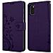 Custodia Compatibile Con Samsung Galaxy A41 In Lilla Scuro Fiore - Coperchio Protettivo In Design Floreale Con Chiusura Magnetica, Funzione Stand E Slot Per Carte - Foto miniatura 8