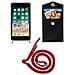 Catena Di Telefoni Cellulari Compatibile Con Apple Iphone 8 Plus / 7 Plus / 7s Plus In Rosso Rubino - Coperchio Protettivo In Silicone Con Anelli D'argento, Cinturino In Corda E Custodia Staccabile - Foto miniatura 6
