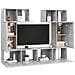 Set Mobili Tv 6 Pz Grigio Cemento In Truciolato - Foto miniatura 3