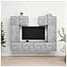 Set Mobili Tv 6 Pz Grigio Cemento In Truciolato - Foto miniatura 1