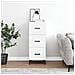 Credenza Bianca 34,5x34x90 Cm In Legno Multistrato - Foto miniatura 1