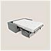 Nixon Divano letto matrimoniale con materasso 20 cm in tessuto impermeabile T03 220 cm (mat. 160x197) grigio - Foto miniatura 3