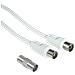 Cavo antenna M /F con adattatore M /M, 10 metri, 75 dB, bianco - Foto miniatura 1