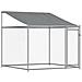 Gabbia Cani con Tetto e Porte Grigia 12x2x2 m Acciaio Zincato - Foto miniatura 6
