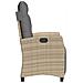 Sedia Reclinabile Giardino E Poggiapiedi Beige Misto Polyrattan - Foto miniatura 4