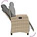 Sedia Reclinabile Giardino E Poggiapiedi Beige Misto Polyrattan - Foto miniatura 6
