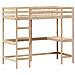 Letto Soppalco Con Scrivania 90x200 Cm Legno Massello Pino - Foto miniatura 1