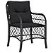 Set da Bistrò 3 pz con Cuscini Nero in Polyrattan - Foto miniatura 2