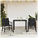 Set da Bistrò 3 pz con Cuscini Nero in Polyrattan - Foto miniatura 8