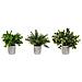 Set Di 3 Piante Artificiali, Vaso Grigio, Misura 20 Cm - Foto miniatura 1