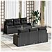 Set Divano Giardino 7 Pezzi con Cuscini Rattan Nero Acciaio - Foto miniatura 2