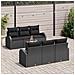 Set Divano Giardino 7 Pezzi con Cuscini Rattan Nero Acciaio - Foto miniatura 3