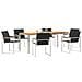 Set da Pranzo Giardino 7 Pezzi in Legno Massello di Acacia, Tavolo Pranzo Esterno  200x90x74.5 cm in Legno Massello di Acacia - Foto miniatura 3