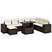 Set Divani da Giardino 9pz con Cuscini Marrone in Polyrattan - Foto miniatura 1