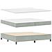 Letto con Rete a Molla e Materasso & Panca Grigio Chiaro 200x200 cm Velluto - Foto miniatura 3