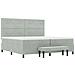 Letto con Rete a Molla e Materasso & Panca Grigio Chiaro 200x200 cm Velluto - Foto miniatura 8
