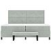 Letto con Rete a Molla e Materasso & Panca Grigio Chiaro 200x200 cm Velluto - Foto miniatura 9