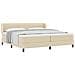 Letto box spring con materasso Crema 200 x 200 cm Tessuto - Foto miniatura 3