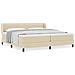 Letto box spring con materasso Crema 200 x 200 cm Tessuto - Foto miniatura 4