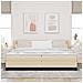 Letto box spring con materasso Crema 200 x 200 cm Tessuto - Foto miniatura 5