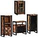 Set di mobili per il bagno 4 pcs Legno massello riciclato - Foto miniatura 1