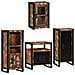 Set di mobili per il bagno 4 pcs Legno massello riciclato - Foto miniatura 2