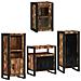 Set di mobili per il bagno 4 pcs Legno massello riciclato - Foto miniatura 3