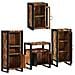 Set di mobili per il bagno 4 pcs Legno massello riciclato - Foto miniatura 4