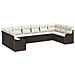 Set Divano da Giardino 10 pcs Marrone e bianco Poly Rattan - Foto miniatura 1