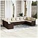Set Divano da Giardino 10 pcs Marrone e bianco Poly Rattan - Foto miniatura 2