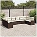 Set Divano da Giardino 10 pcs Marrone e bianco Poly Rattan - Foto miniatura 3