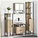 Set di mobili per il bagno con lo scaffale 4 pcs rovere sonoma - Foto miniatura 2