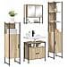 Set di mobili per il bagno con lo scaffale 4 pcs rovere sonoma - Foto miniatura 3