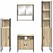 Set di mobili per il bagno con lo scaffale 4 pcs rovere sonoma - Foto miniatura 9
