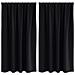 Tende con tende 2 pcs Nero 140x140cm Poliestere - Foto miniatura 1