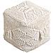 Odette - Pouf In Lana Avorio Con Decoro 40 X 40 - Foto miniatura 1