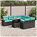 Set Divani da Giardino 9 pz con Cuscini Nero Polyrattan Acacia - Foto miniatura 2