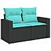 Set Divani da Giardino 9 pz con Cuscini Nero Polyrattan Acacia - Foto miniatura 3