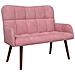 Sofa a Due Posti Rosa 115 x 61 x 87 cm Velluto - Foto miniatura 1