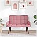 Sofa a Due Posti Rosa 115 x 61 x 87 cm Velluto - Foto miniatura 3
