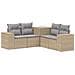 Set di divani 5 pz Beige e Grigio Chiaro - Foto miniatura 1