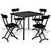 Set Tavolo + 4 Sedie In Acciaio Pieghevole Antracite Salvaspazio Esterno Horeca - Foto miniatura 1