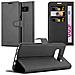 Custodia Compatibile Con Samsung Galaxy Note 8 In Nero Carbone - Coperchio Protettiva Con Chiusura Magnetica, Funzione Stand E Tasca Per Le Carte - Foto miniatura 1