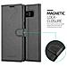 Custodia Compatibile Con Samsung Galaxy Note 8 In Nero Carbone - Coperchio Protettiva Con Chiusura Magnetica, Funzione Stand E Tasca Per Le Carte - Foto miniatura 2
