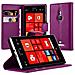 Custodia Compatibile Con Nokia Lumia 925 In Violetta Ametista - Coperchio Protettiva Con Chiusura Magnetica, Funzione Stand E Tasca Per Le Carte - Foto miniatura 1