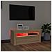 Mobile Porta TV con Luci LED Rovere Sonoma 90x35x40 cm - Foto miniatura 5