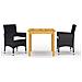 Set Mobili da Pranzo per Giardino 3 pz Nero - Foto miniatura 1