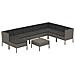 Set Divani Da Giardino 9 Pz Con Cuscini In Polyrattan Grigio - Foto miniatura 1