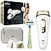Epilatore a Luce Pulsata Silk Expert Pro 5 PL5154 con Testina di Precisione / Rasoio Gillette Venus Colore Bianco / Oro - Foto miniatura 1