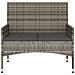 Panca Da Giardino A 2 Posti Con Cuscini In Polyrattan Grigio - Foto miniatura 3